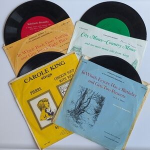 Vintage Scholastic Records, Children's Story Album Set, 70s Pooh, King, Sendak